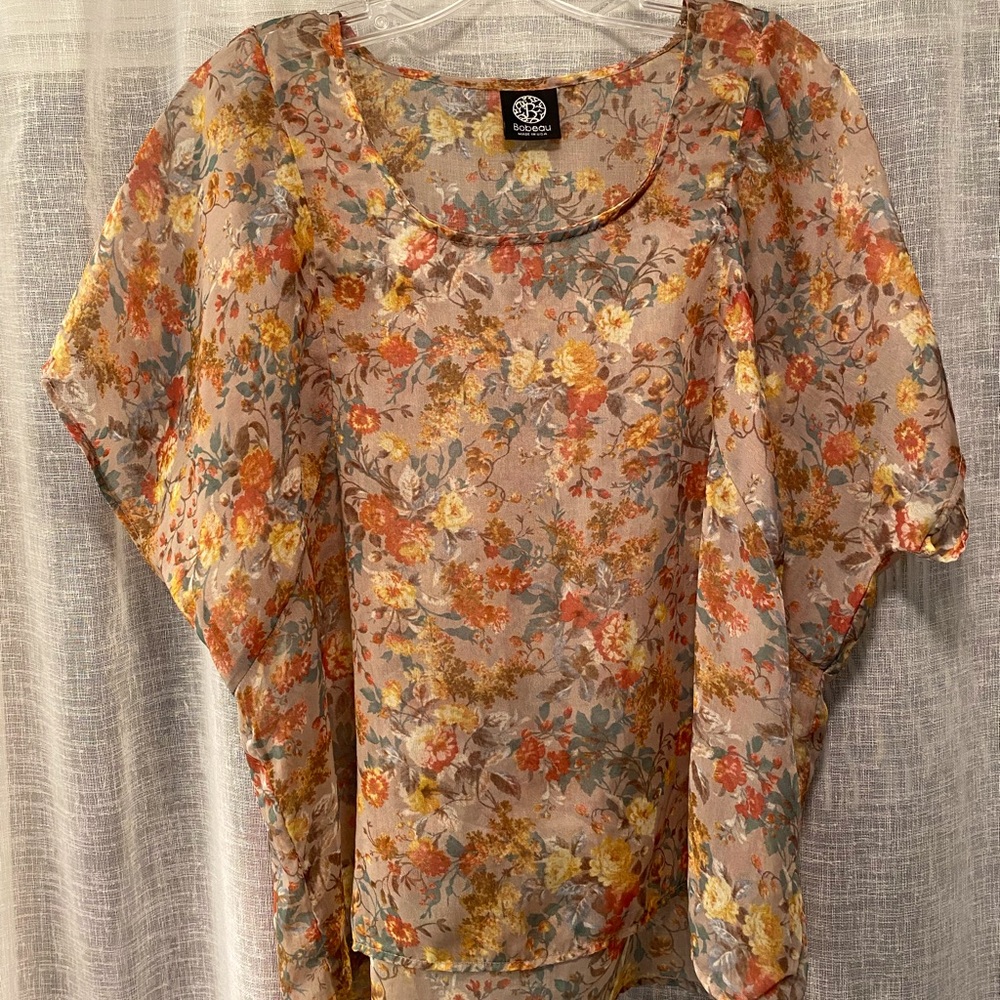 Sheer patterned top by bobeau